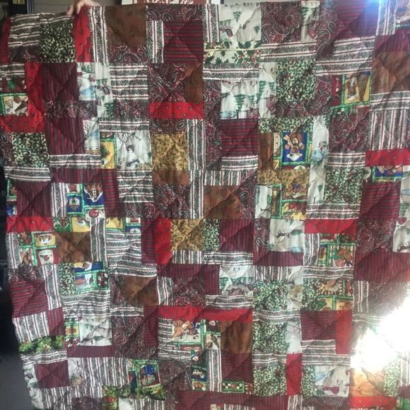 NWT Hand Crafted “Country Home” Christmas Large  Quilt - Picture 5 of 16